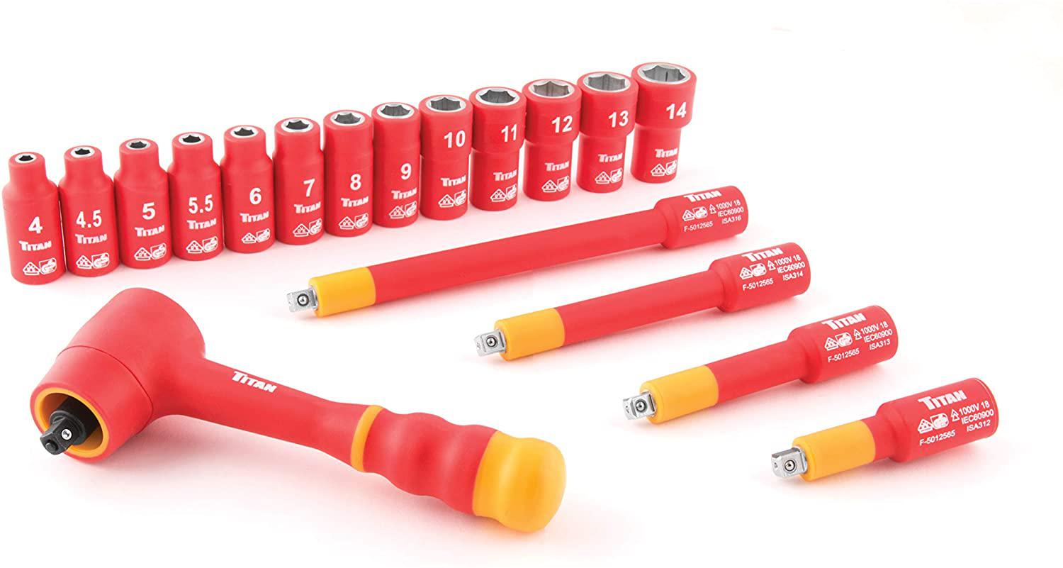 66100 18Piece 1/4" Drive VDE Insulated Socket Set