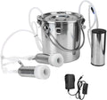 HEEPDD 5L Electric MilMachine Kit, Minitype Portable  Steel Double Head Milker Machine Household Electric Sheep Goat Cow MilMachine (for Cow US Plug)
