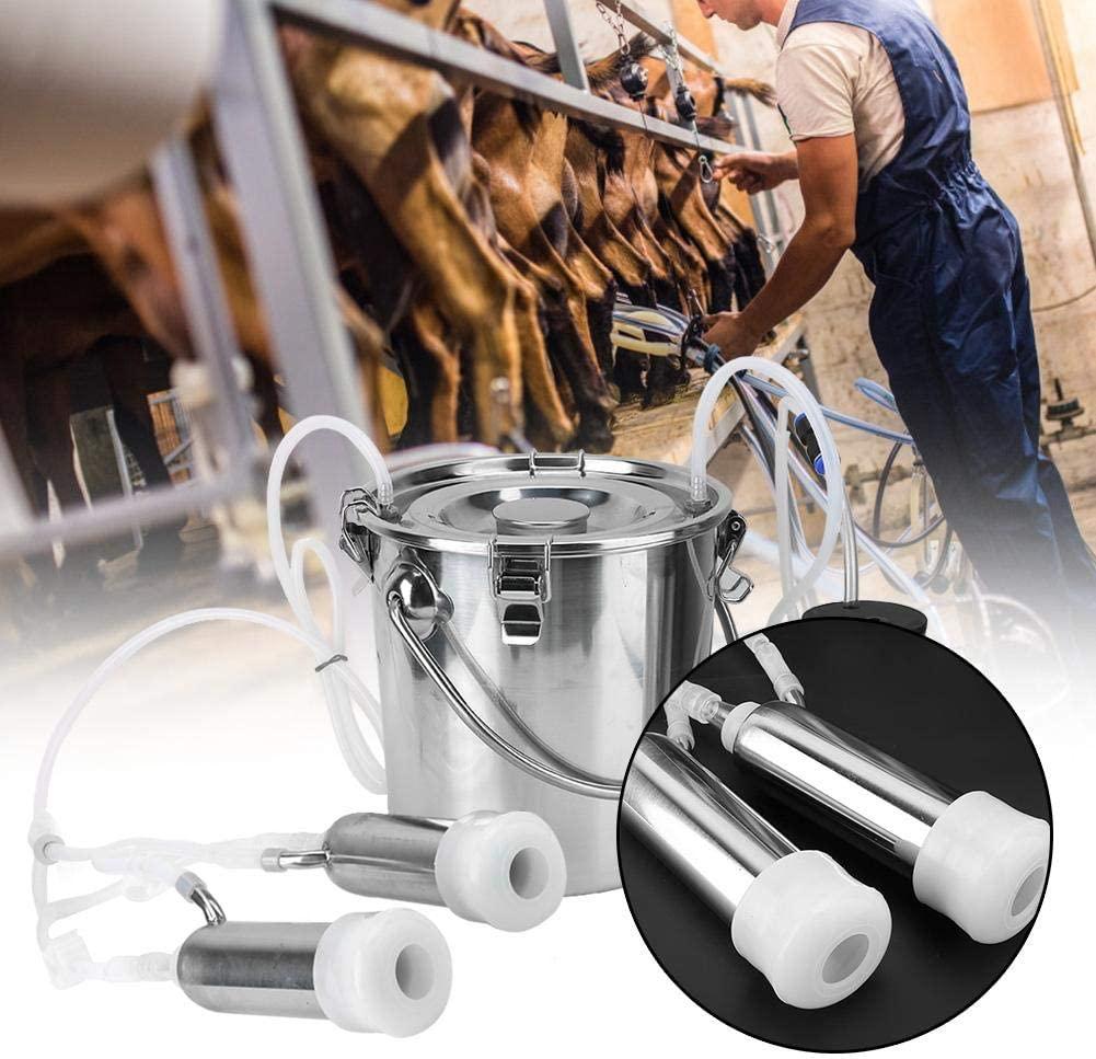 Portable Electric MilMachine 5L Goat Milker Machine Sheep Milker for Sheep/Goat/Cow with Vacuum-Pulse Pump  Steel Easy to Clean(Cow)