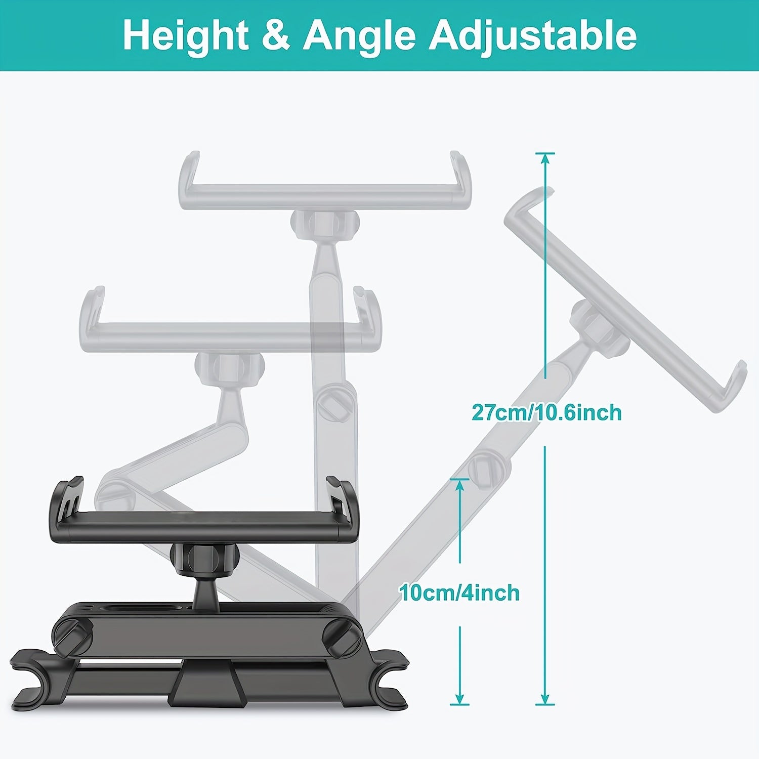 Car Tablet Holder, Headrest Tablet Mount Headrest Stand Cradle Compatible With Devices For IPad Air Mini, Other 4.7-12.9" Cell Phones And Tablets