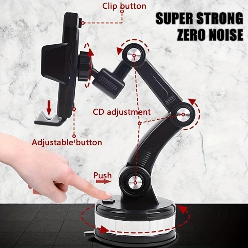 Multifunctional Mobile Phone Holder 360 Retractable Rotary Adjustment Universal Car Phone Bracket Fixed Shockproof Mobile Stand Big Support LarTruck Interior Washable Strong Sticky Gel Pad