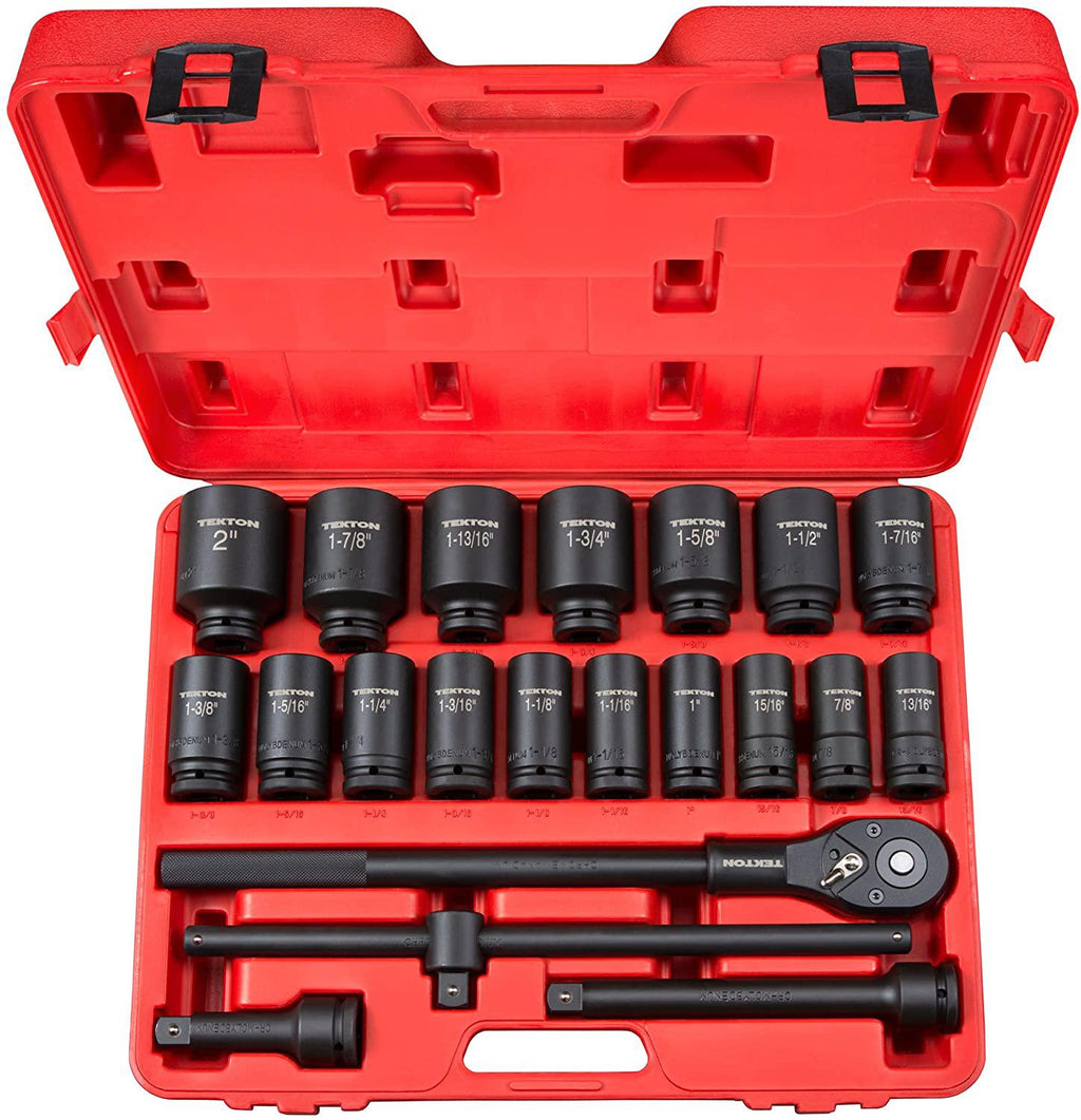 TEKTON 3/4 Inch Drive Deep 6-Point Impact Socket Set, 22-Piece (7/8-2 in.) | 48995
