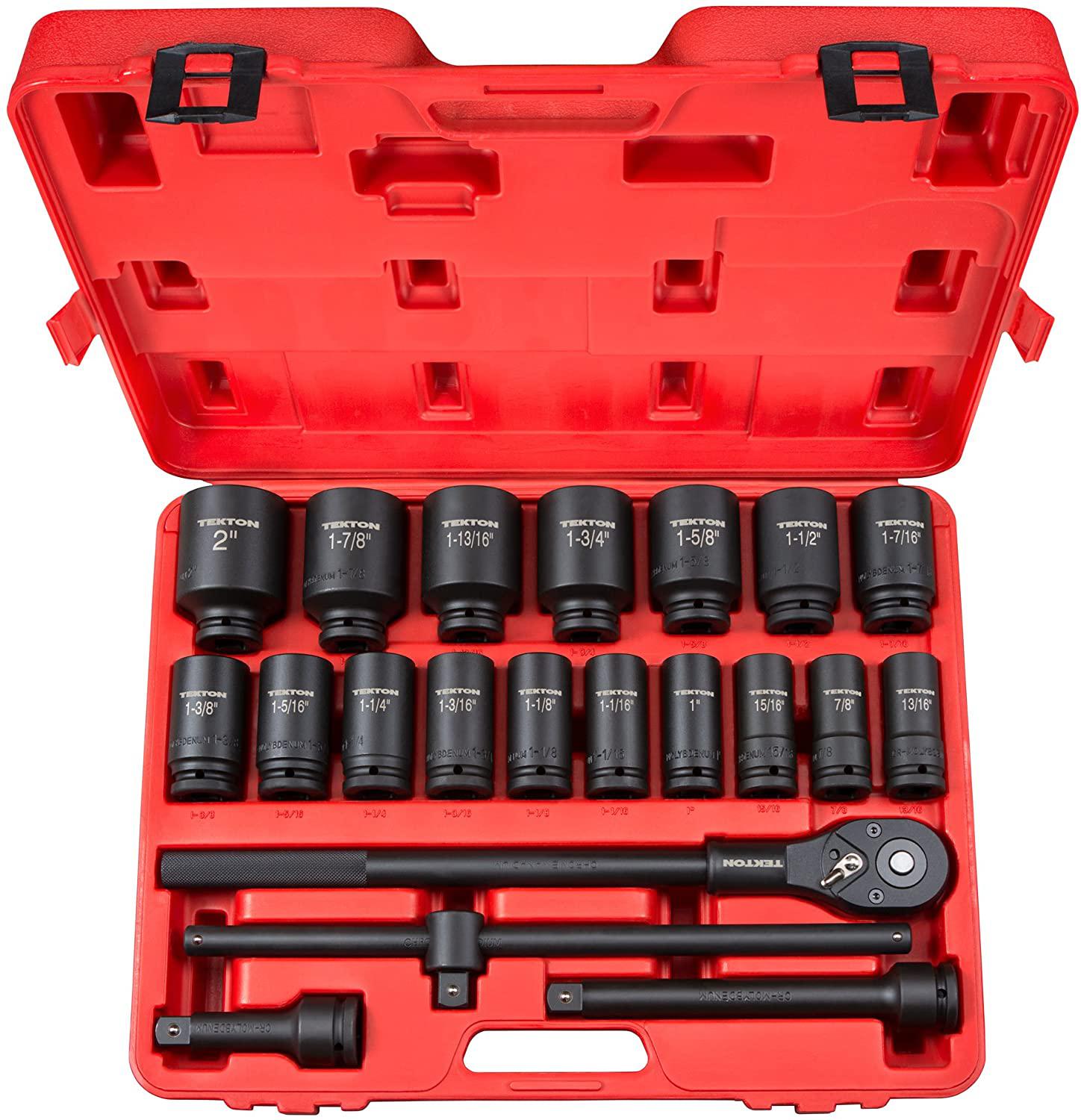 TEKTON 3/4 Inch Drive Deep 6-Point Impact Socket Set, 22-Piece (7/8-2 in.) | 48995