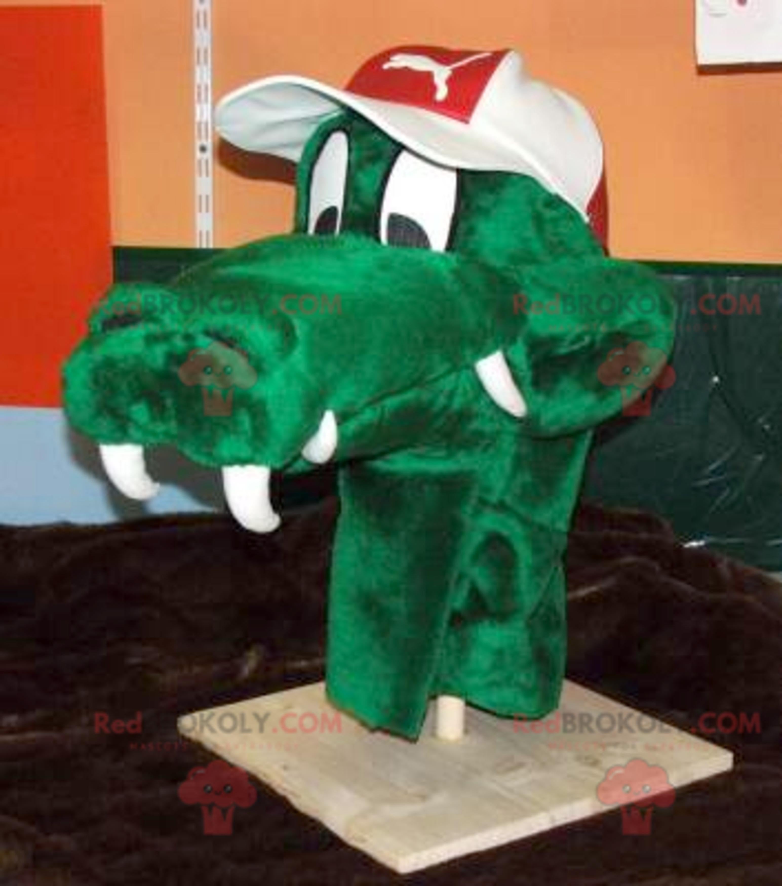 Green crocodile head mascot