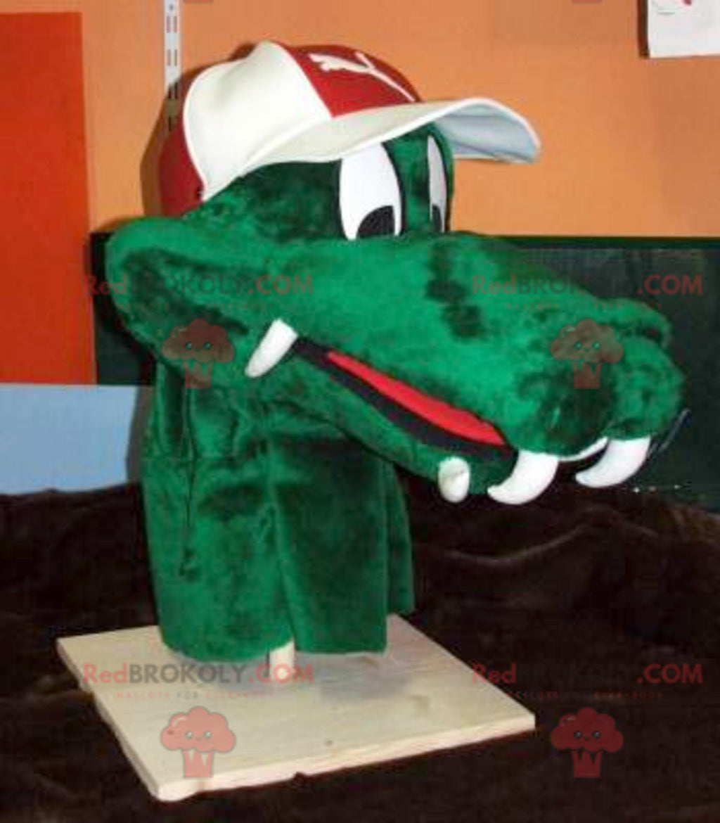 Green crocodile head mascot