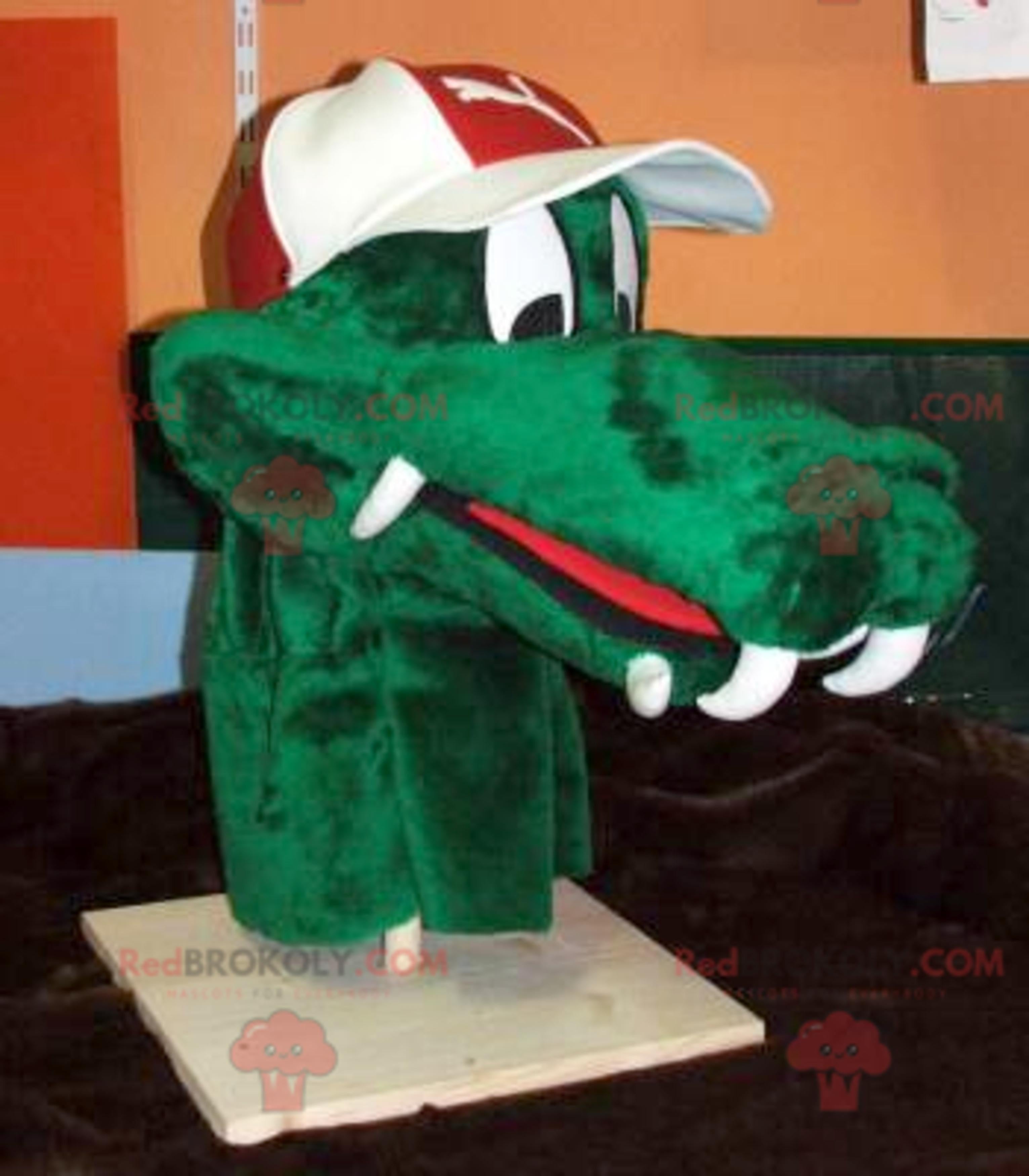 Green crocodile head mascot