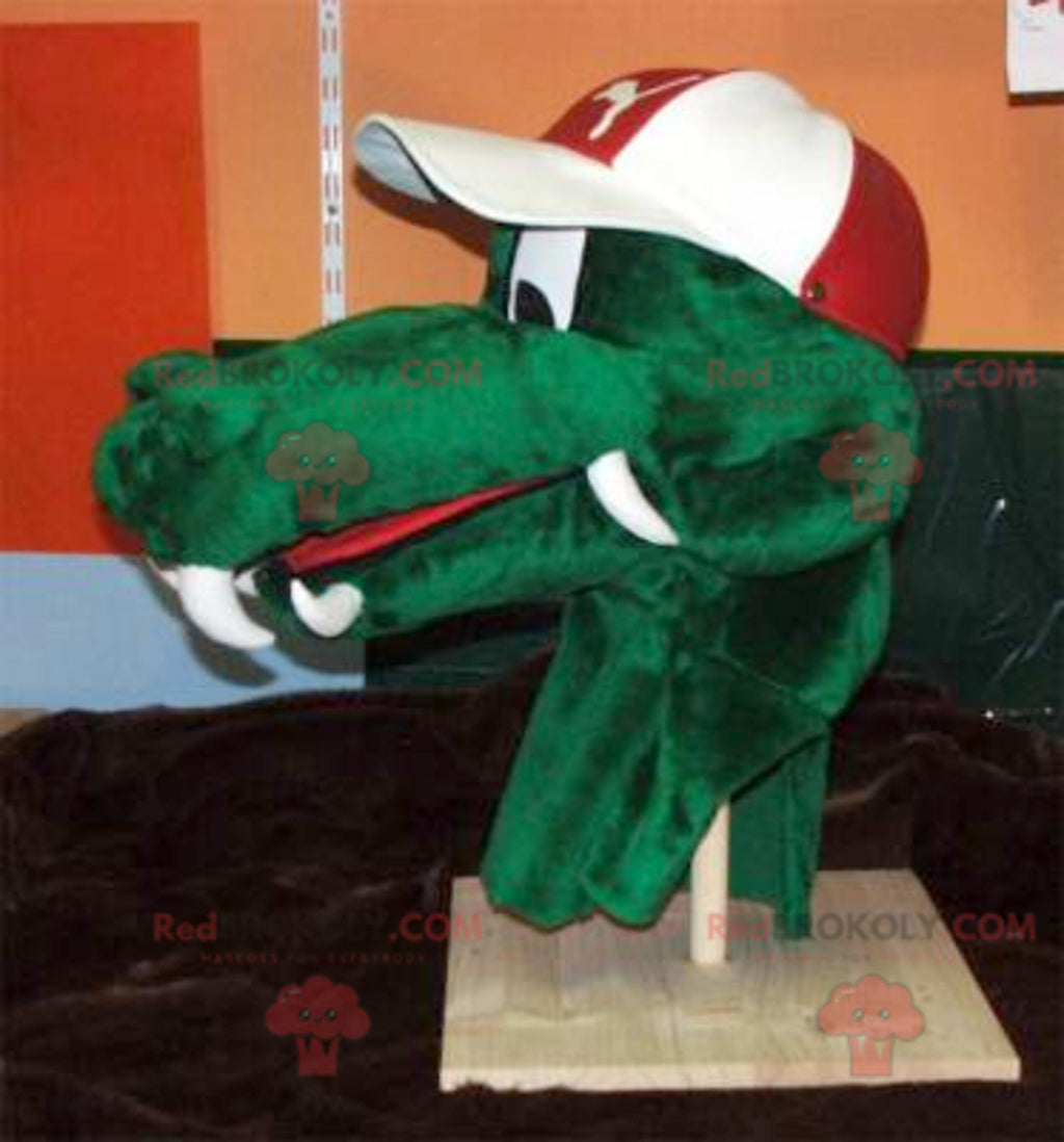 Green crocodile head mascot