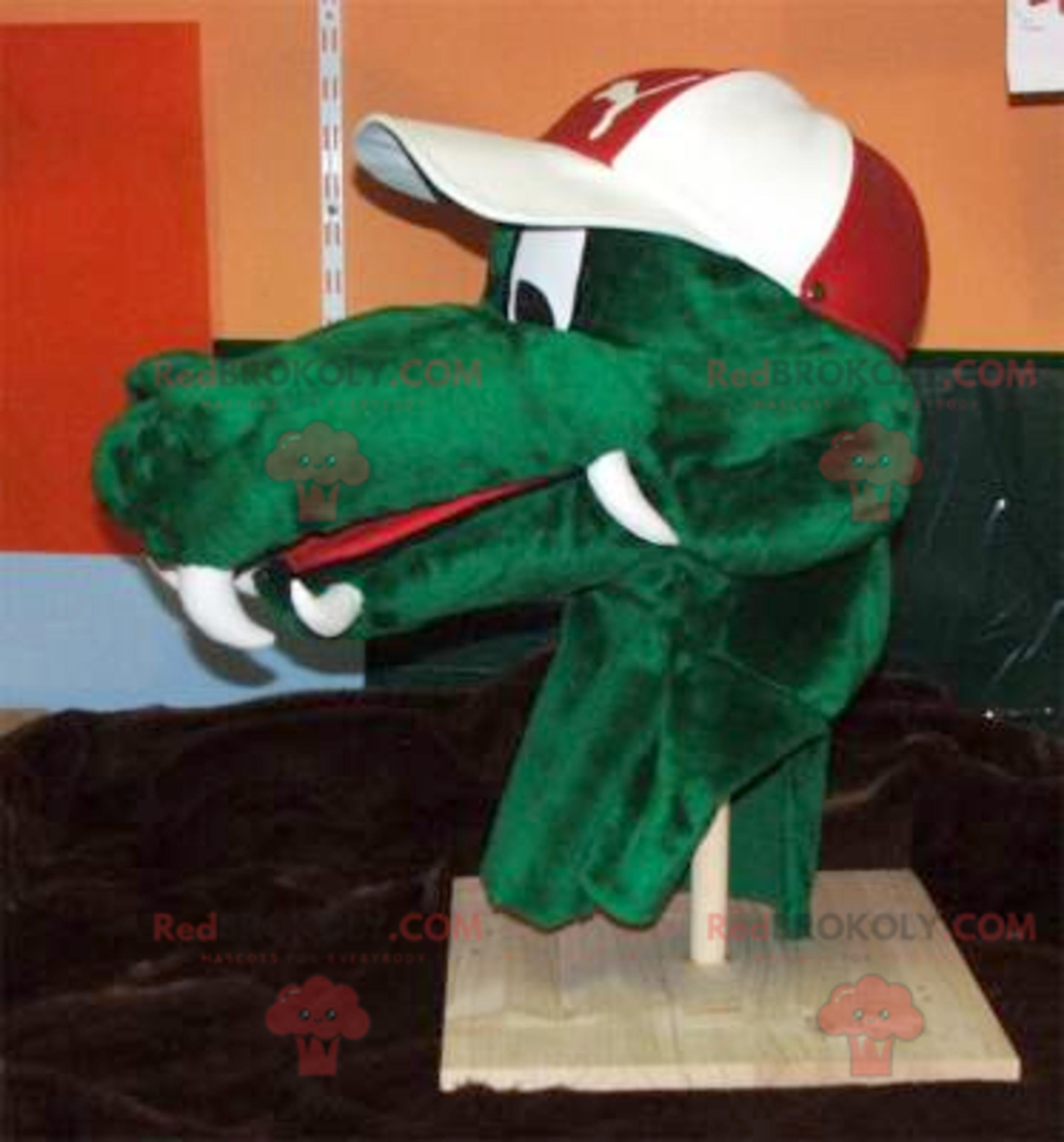 Green crocodile head mascot