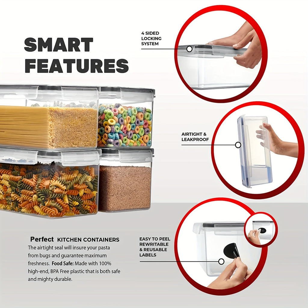Organize Your Kitchen Pantry with These 3.2L Airtight Plastic StoraContainers - BPA &amp; Labeless!