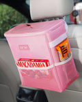 HOTOR Car Trash Can, 3-Gallon Ultra-Large Car Garbage Can, 100% Leakproof &amp; Waterproof Trash Can for Car, Multipurpose Car Trash Bin with Adjustable Straps, Magnetic Buckles, Mesh Pockets (Pink)