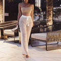summer see through wide trousers