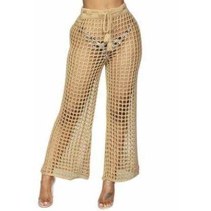 summer see through wide trousers