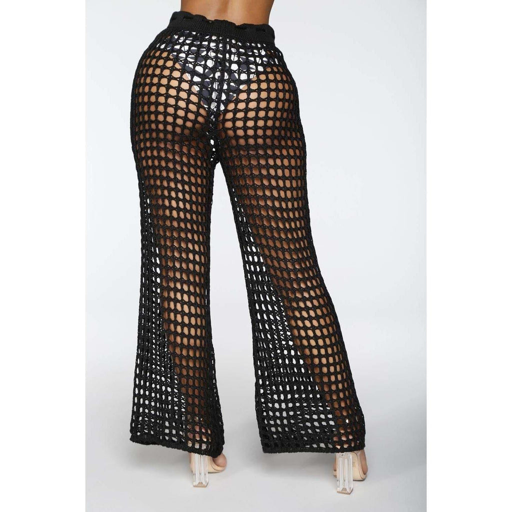 summer see through wide trousers