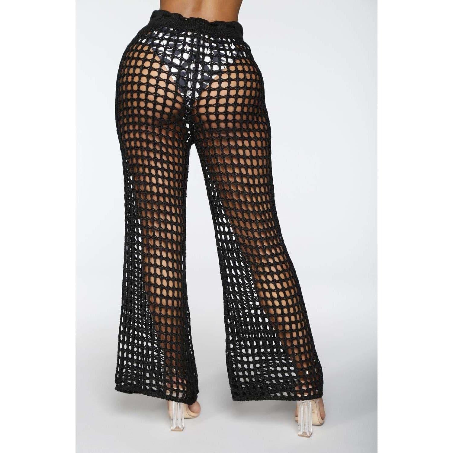 summer see through wide trousers
