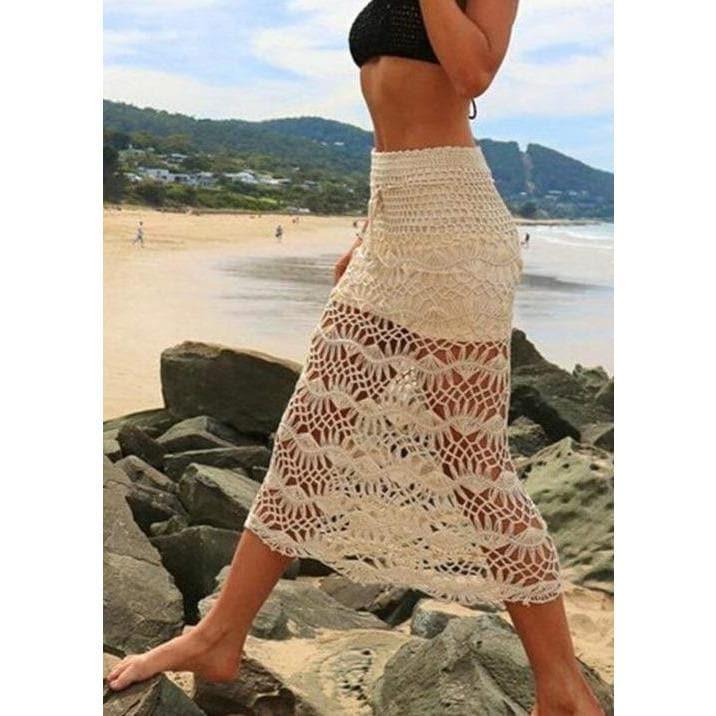 lace crochet midi skirt