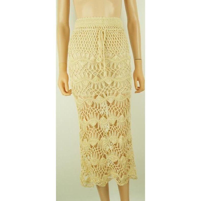lace crochet midi skirt