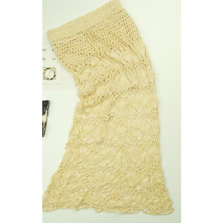 lace crochet midi skirt