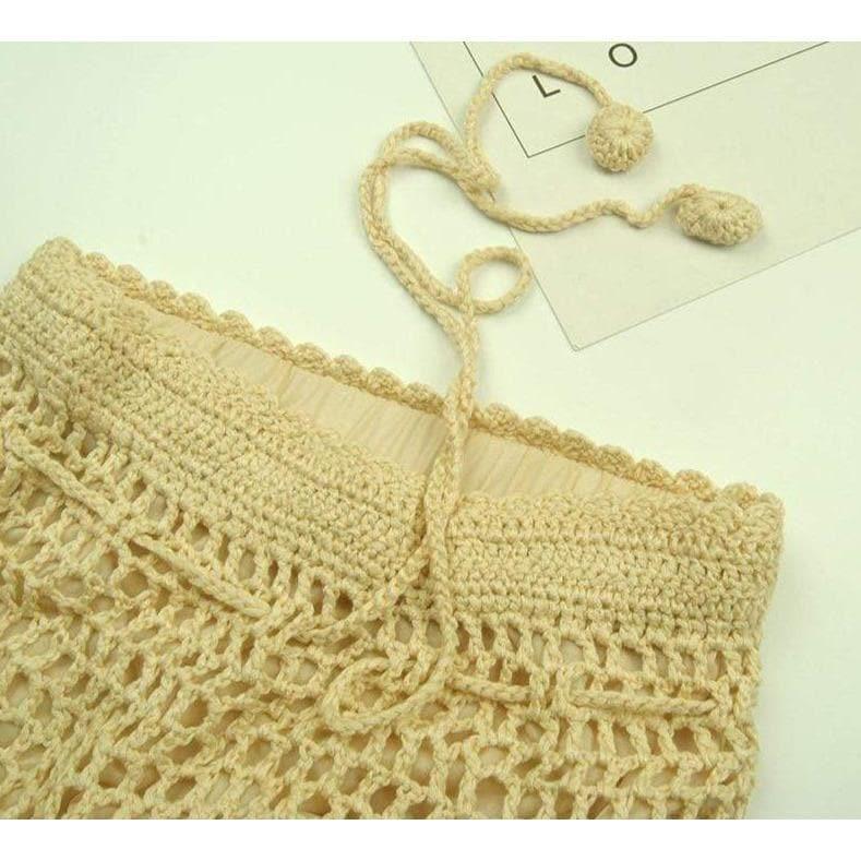 lace crochet midi skirt