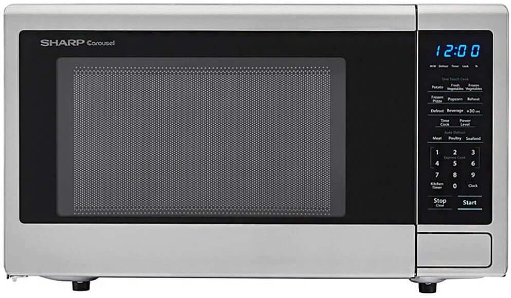 Sharp Carousel 1.1 Cu Ft  Steel Microwave Oven (Renewed)