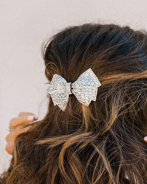 Delight Rhinestone Ribbon Hair Clip