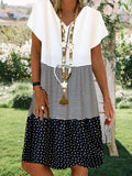 V-neck Floral Printed Shift Dress