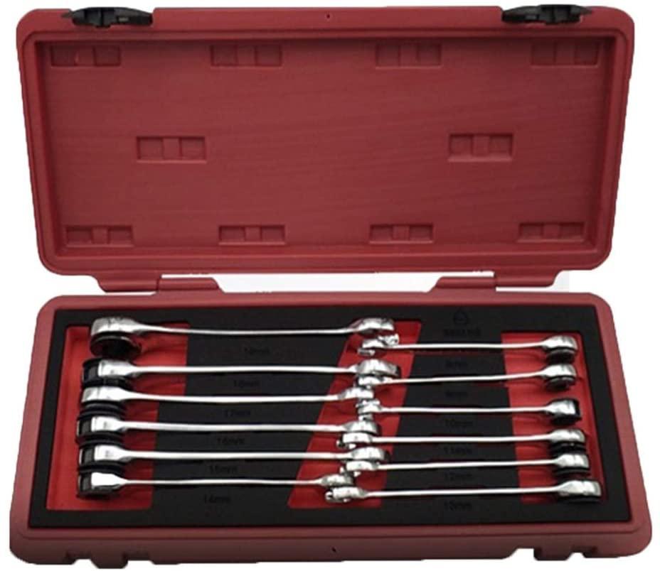 Without Allen Wrench Set Allen Wrench Tubing Ratchet Wrench Moving Head Ratchet Wrench Tools for Car Vehicle Auto Replacement Parts Hand Tool Manual Car (Color : Fixed Head 12 pcs)