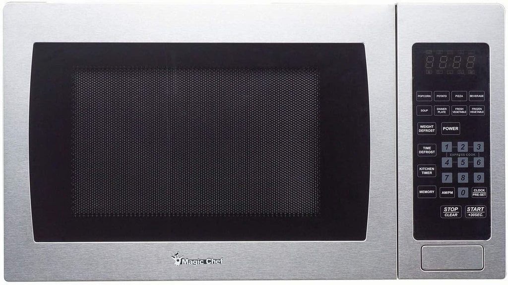 Magic Chef Cu. Ft. 900W Countertop Oven with  Steel Front MCM990ST 0.9 cu.ft. Microwave, 9