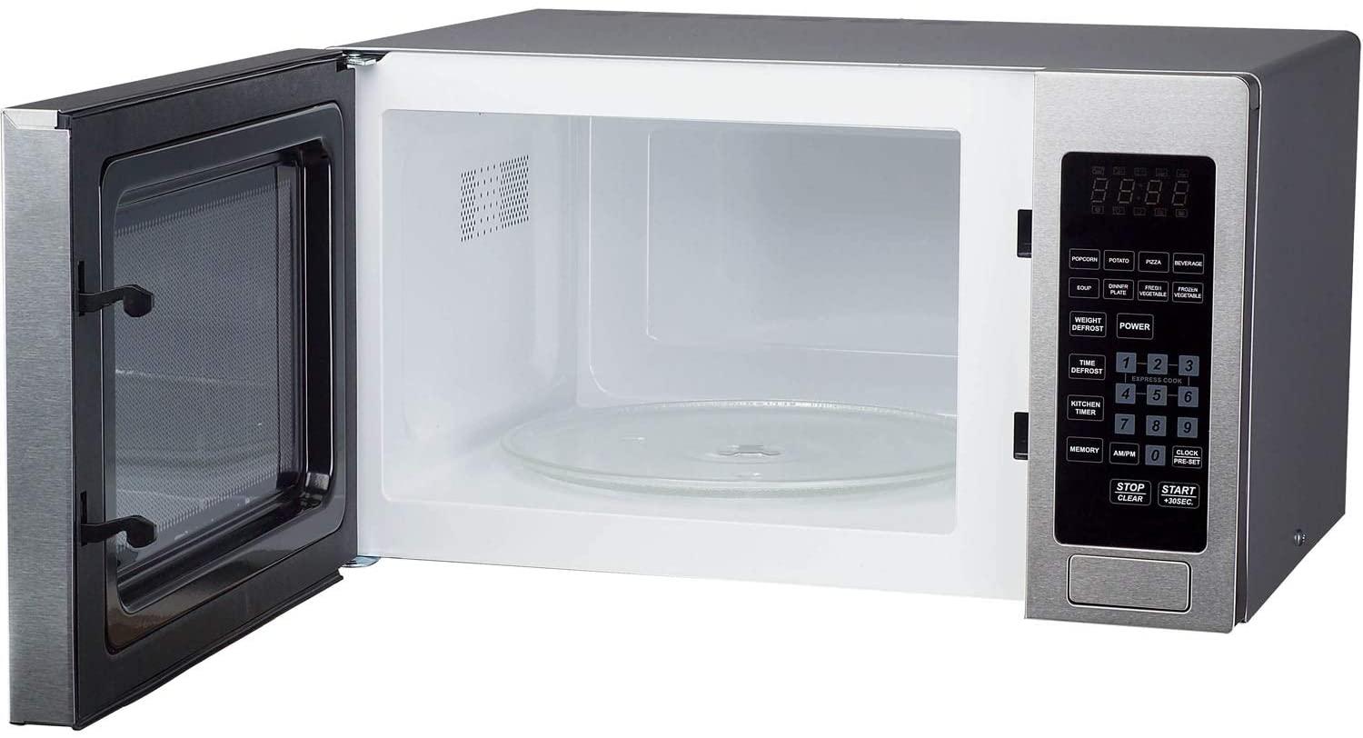 Magic Chef Cu. Ft. 900W Countertop Oven with  Steel Front MCM990ST 0.9 cu.ft. Microwave, 9