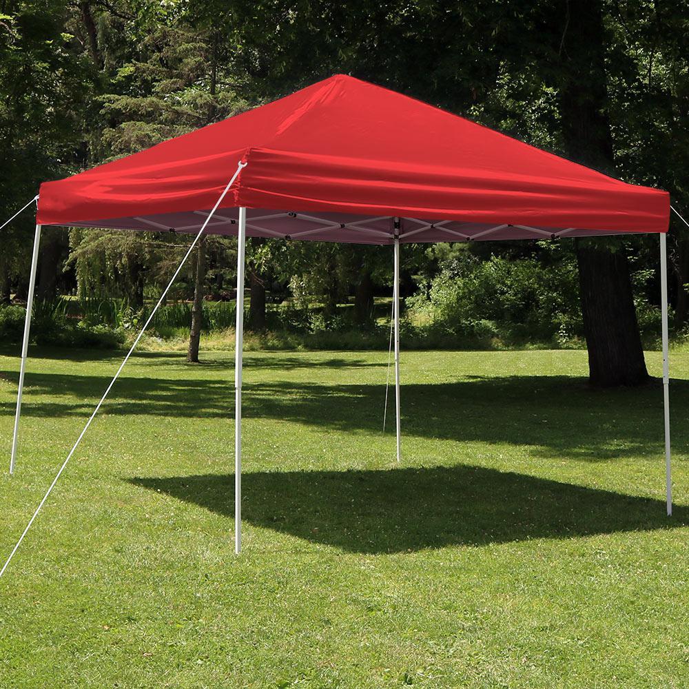 10 ft. x 10 ft. Red -Up Straight Leg Canopy with Carrying Bag