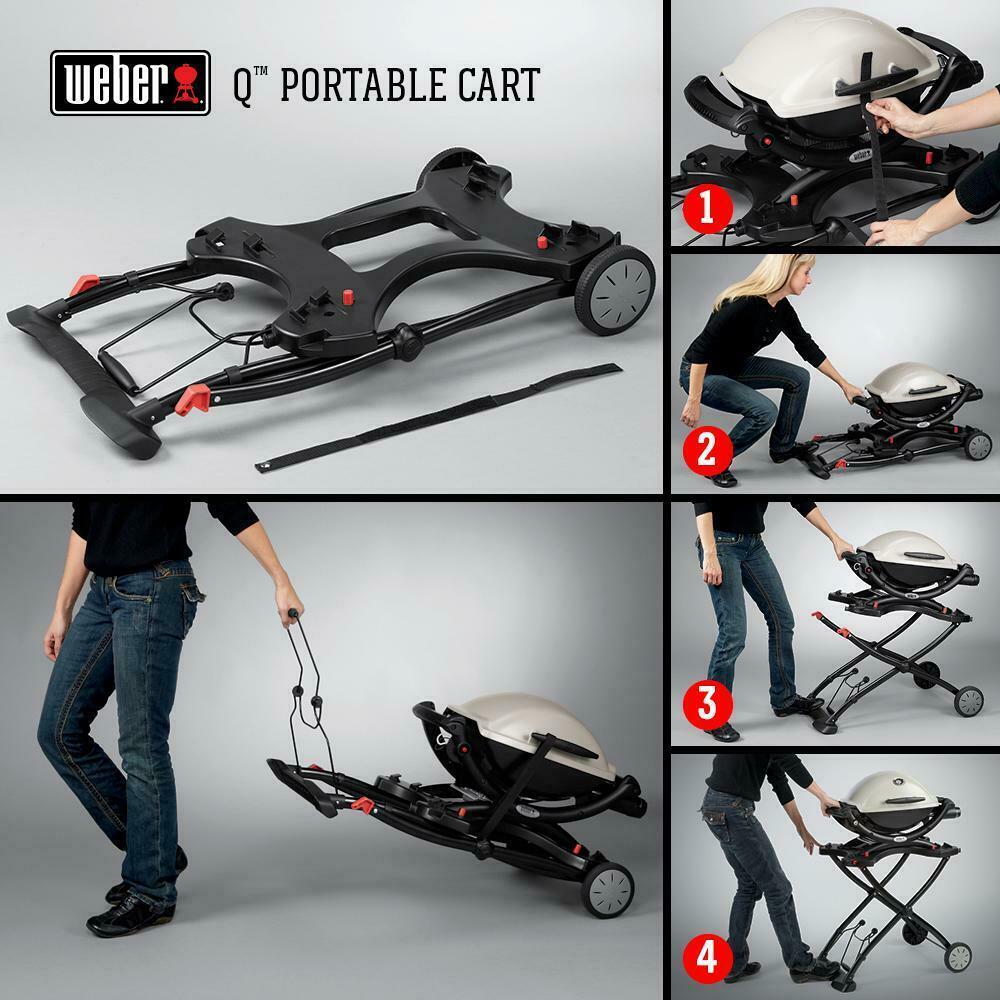 Portable Grill Combo 1-Burner Portable Folding Shelf Propane Gas Cart Red