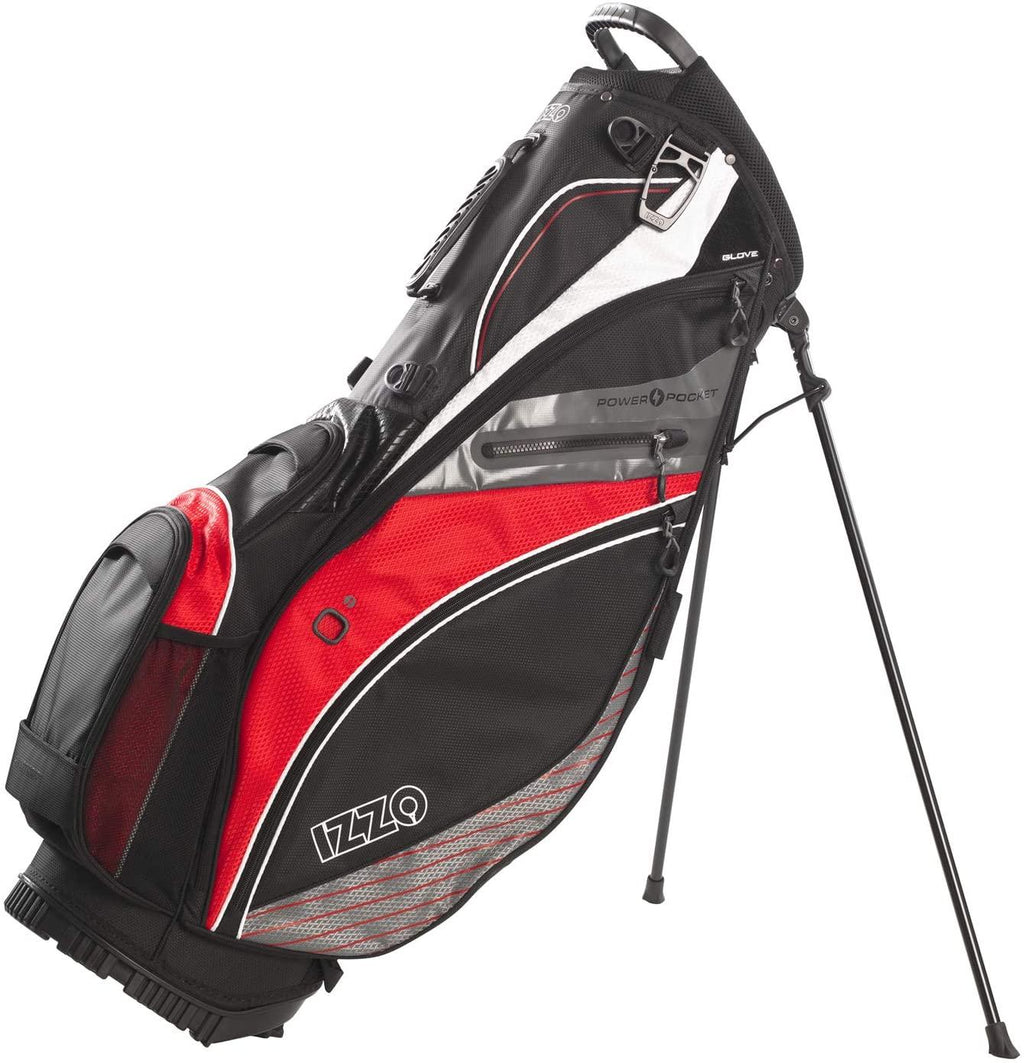 Izzo Golf Izzo Ultra-Lite Stand Golf Bag With Exclusive Features, Black/Gray/Red