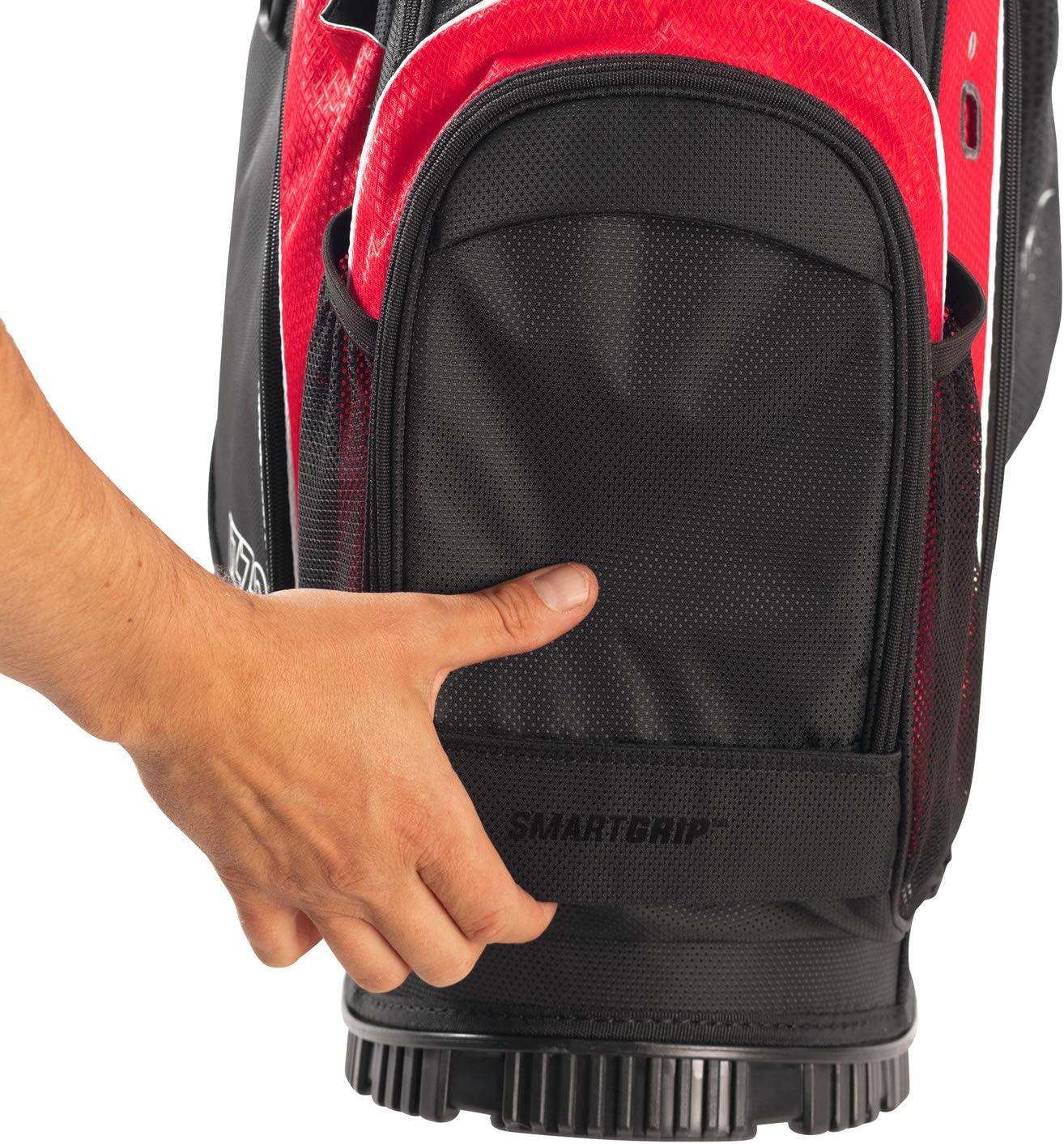 Izzo Golf Izzo Ultra-Lite Stand Golf Bag With Exclusive Features, Black/Gray/Red