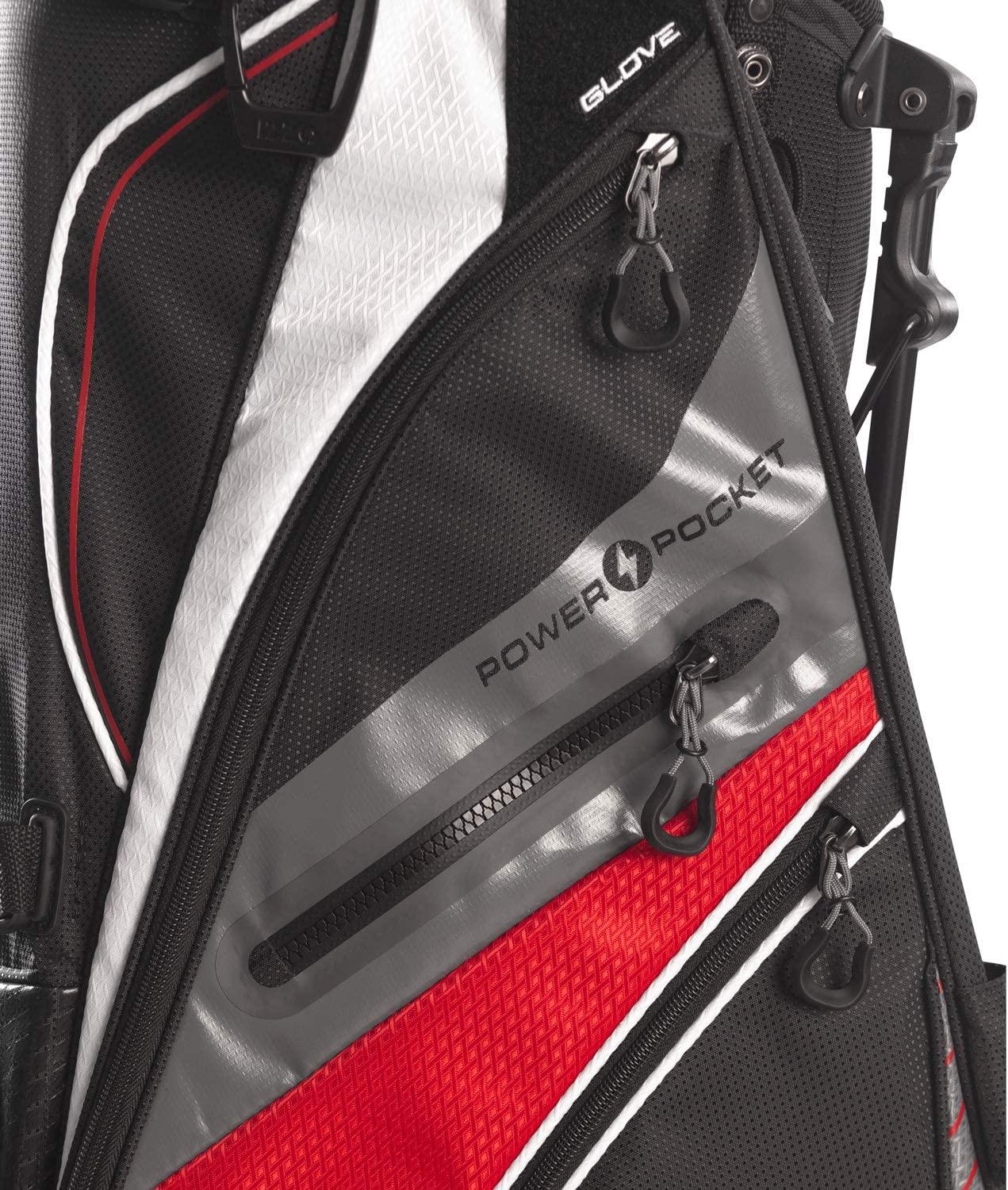 Izzo Golf Izzo Ultra-Lite Stand Golf Bag With Exclusive Features, Black/Gray/Red