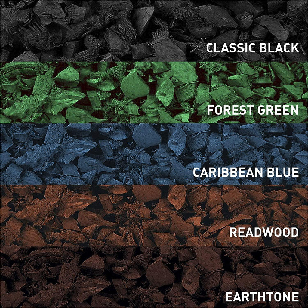 NuPlay Rubber Mulch Landscaping Bark – Rubber Nugget Weed Barrier Garden Ground Cover, 4 Pack, Black