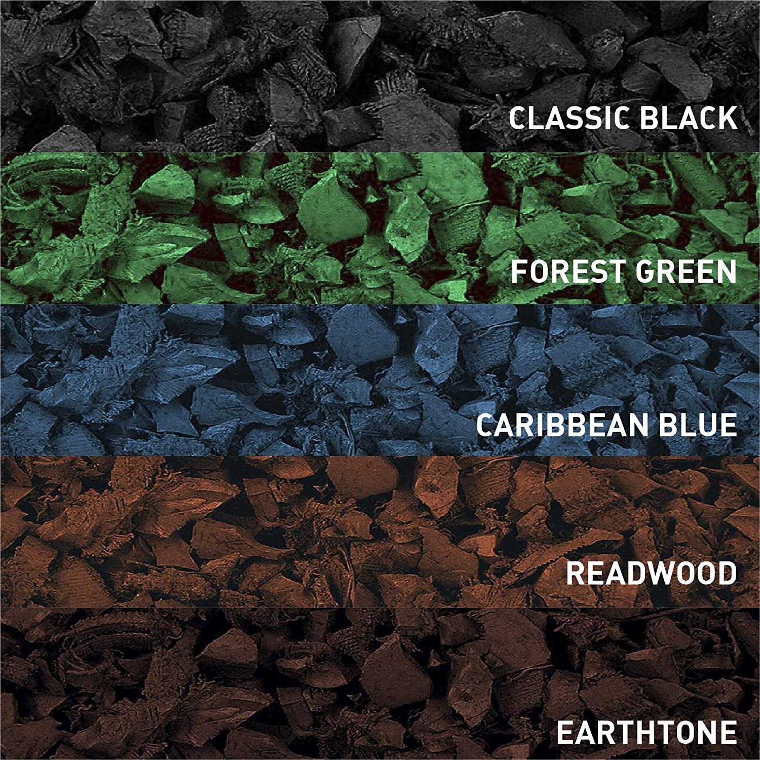 NuPlay Rubber Mulch Landscaping Bark – Rubber Nugget Weed Barrier Garden Ground Cover, 4 Pack, Black