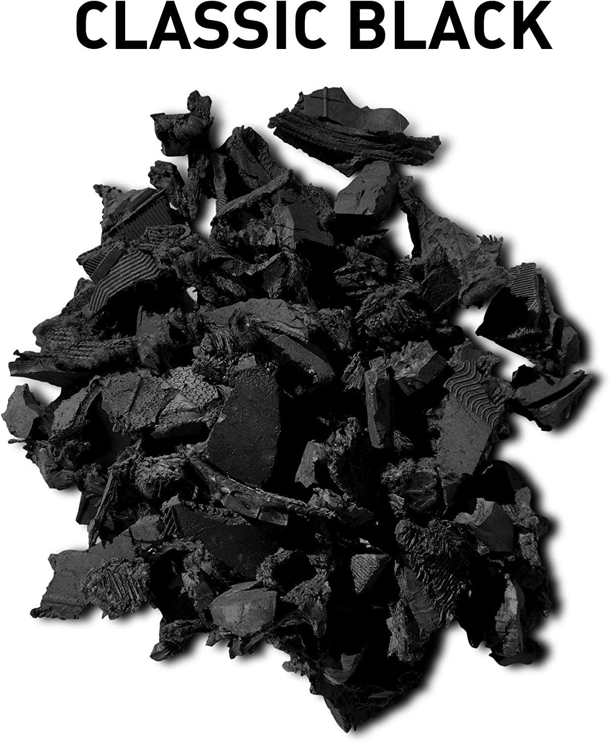 NuPlay Rubber Mulch Landscaping Bark – Rubber Nugget Weed Barrier Garden Ground Cover, 4 Pack, Black