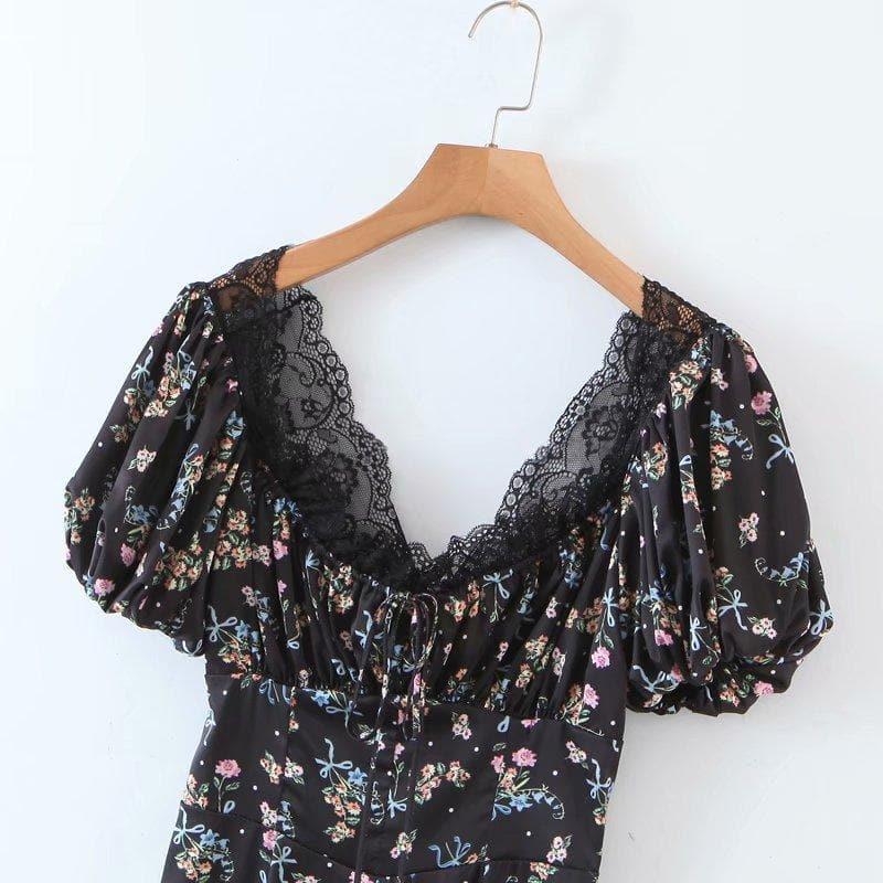 floral printed chiffon dress