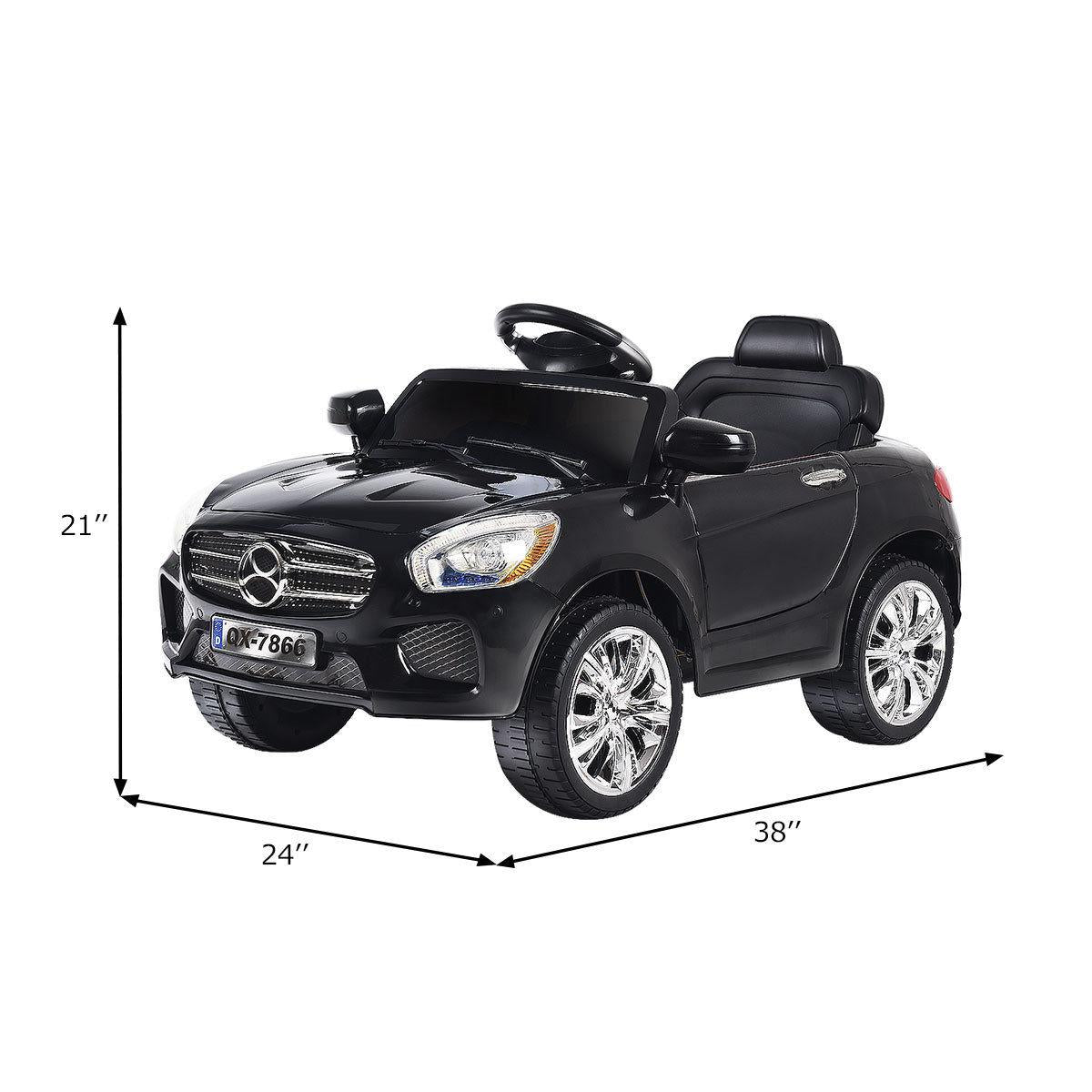 Goplus 6V Kids Ride On Car RC Remote Control Battery Powered w/ LED Lights MP3 Black