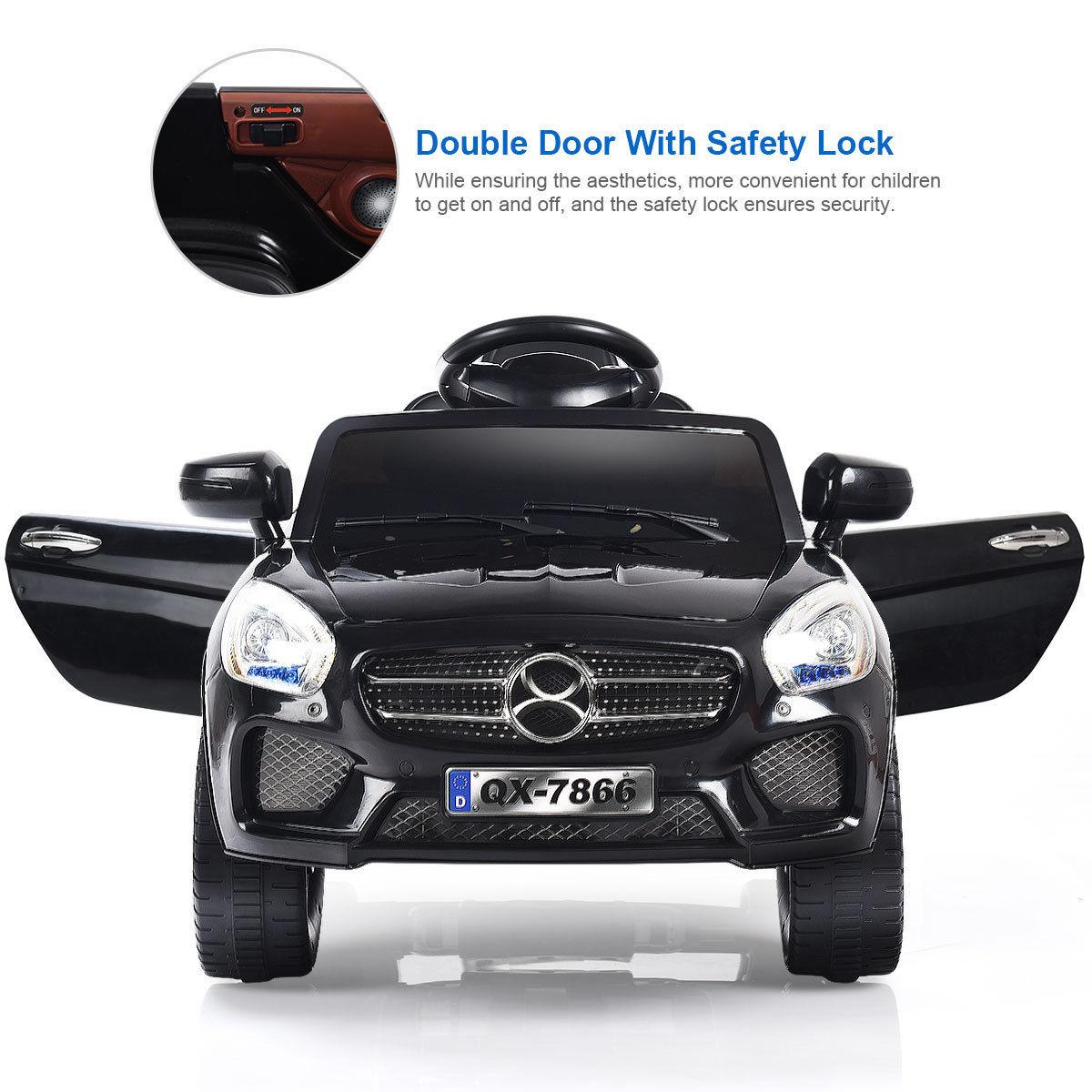 Goplus 6V Kids Ride On Car RC Remote Control Battery Powered w/ LED Lights MP3 Black