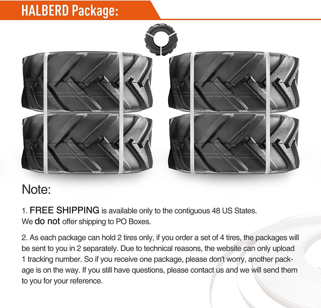 HALBERD Set of 2 20x10.00-8 Lawn Mower Tires 4PR Tractor Tires Great Traction for Garden Tractors Riding Mower Golf Cart Excavators