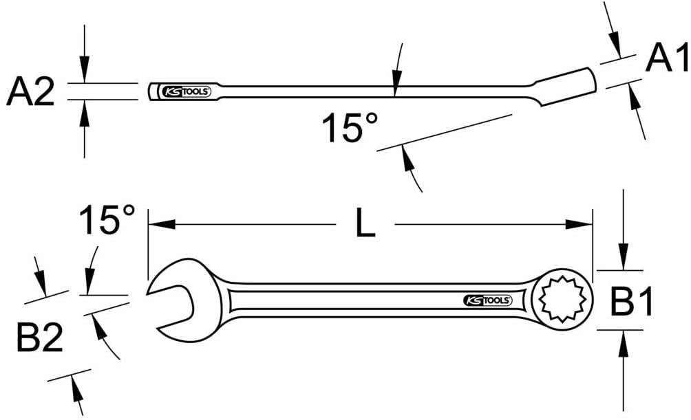 SK Hand Tool KS Tools plus Combination Spanner, Offset, 3/4", Clear