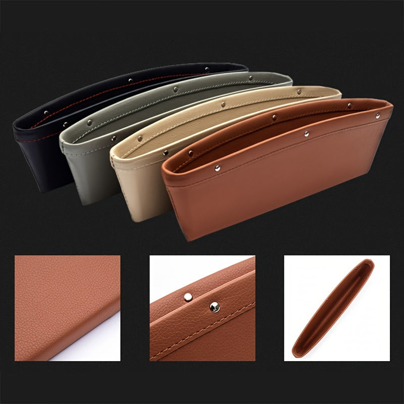 Car Seat Gaps Universal StoraBox Clip Seam Organizer Waterproof Car StoraBag PU Leather Sundries Box For Car