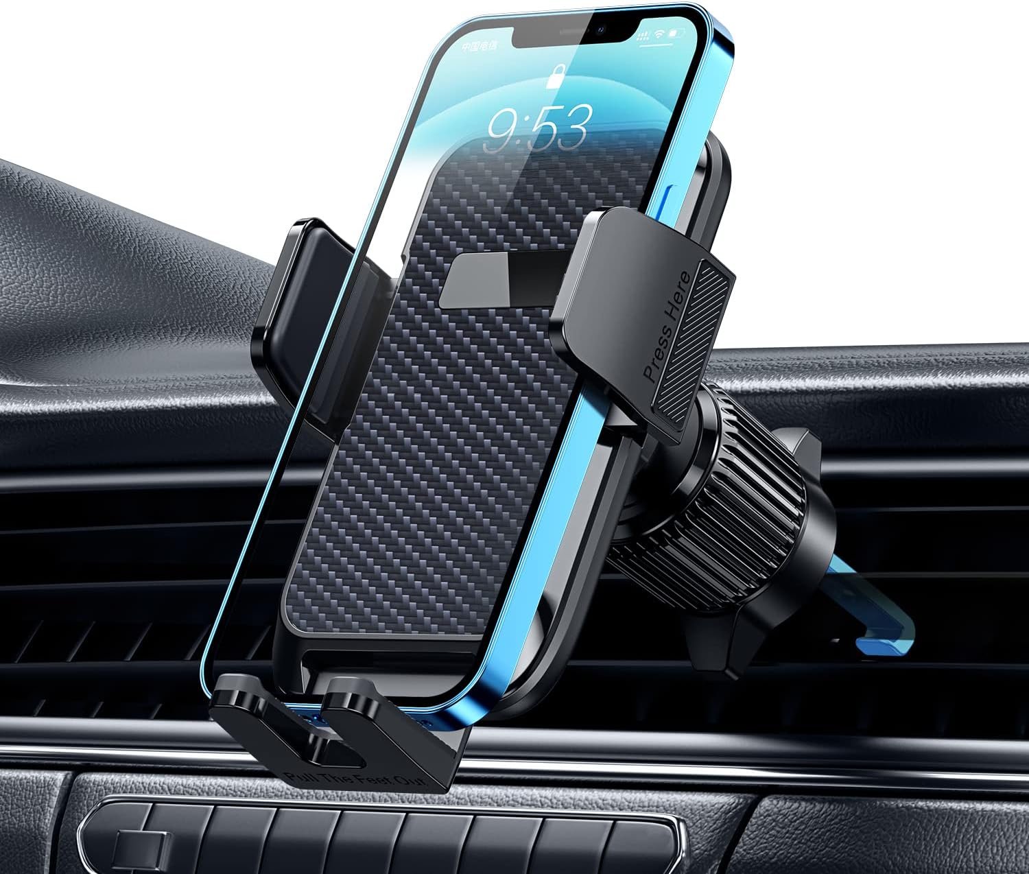 Qifutan Car Phone Holder Mount [Upgraded Metal Hook Clip] Air Vent Cell Phone Holder Car Phone Mount Cradle with Adjustable Vent Clip [Firmly Grip &amp; Never Slip] Fit for All iPhone Android Smartphones