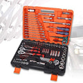 KANJJ-YU Screwdriver General Household Car AUTO Repair Tool Kit with Plastic Toolbox StoraCase Socket Ratchet Wrench Screwdriver Hand Tool Set (Color : 121pcs Economic Set)