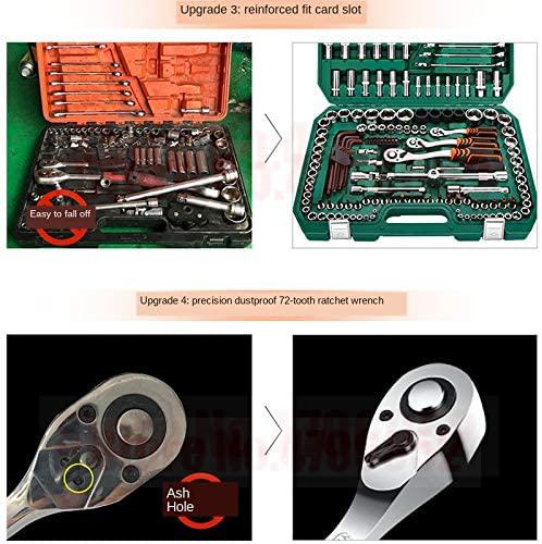 KANJJ-YU Screwdriver General Household Car AUTO Repair Tool Kit with Plastic Toolbox StoraCase Socket Ratchet Wrench Screwdriver Hand Tool Set (Color : 121pcs Economic Set)