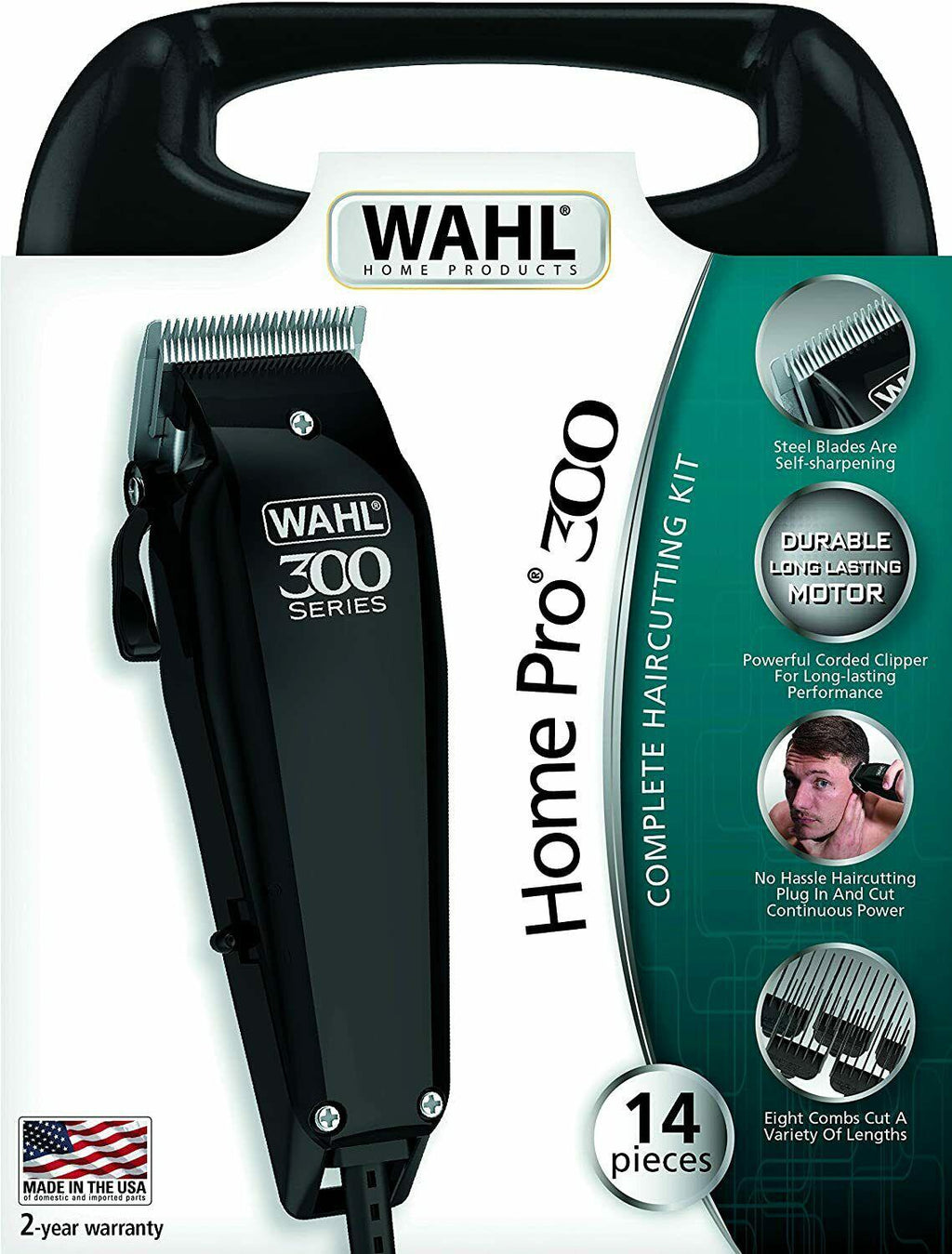 Wahl 9247-1316 - Trimmer Series 300 On Case Of Storage 8 Combs