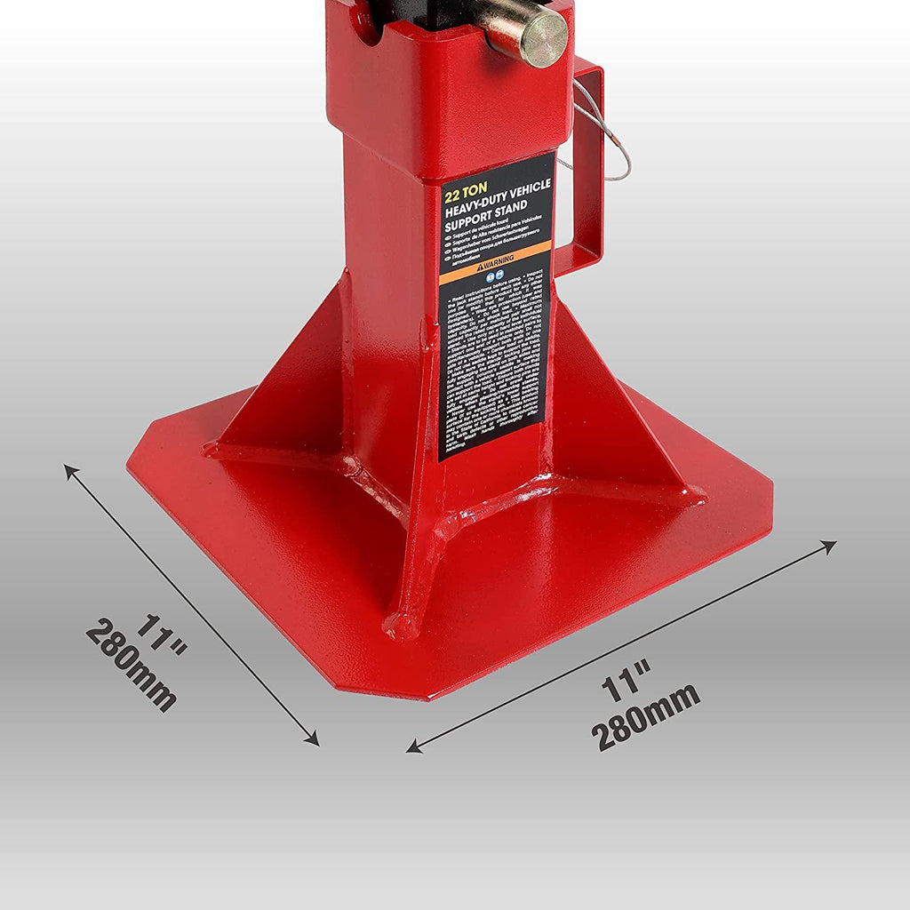 BIG RED ATZ220005R Torin Heavy Duty Pin Type Professional Car Jack Stand with Lock, 22 Ton (44,000 lb) Capacity, Red, 1 Pair