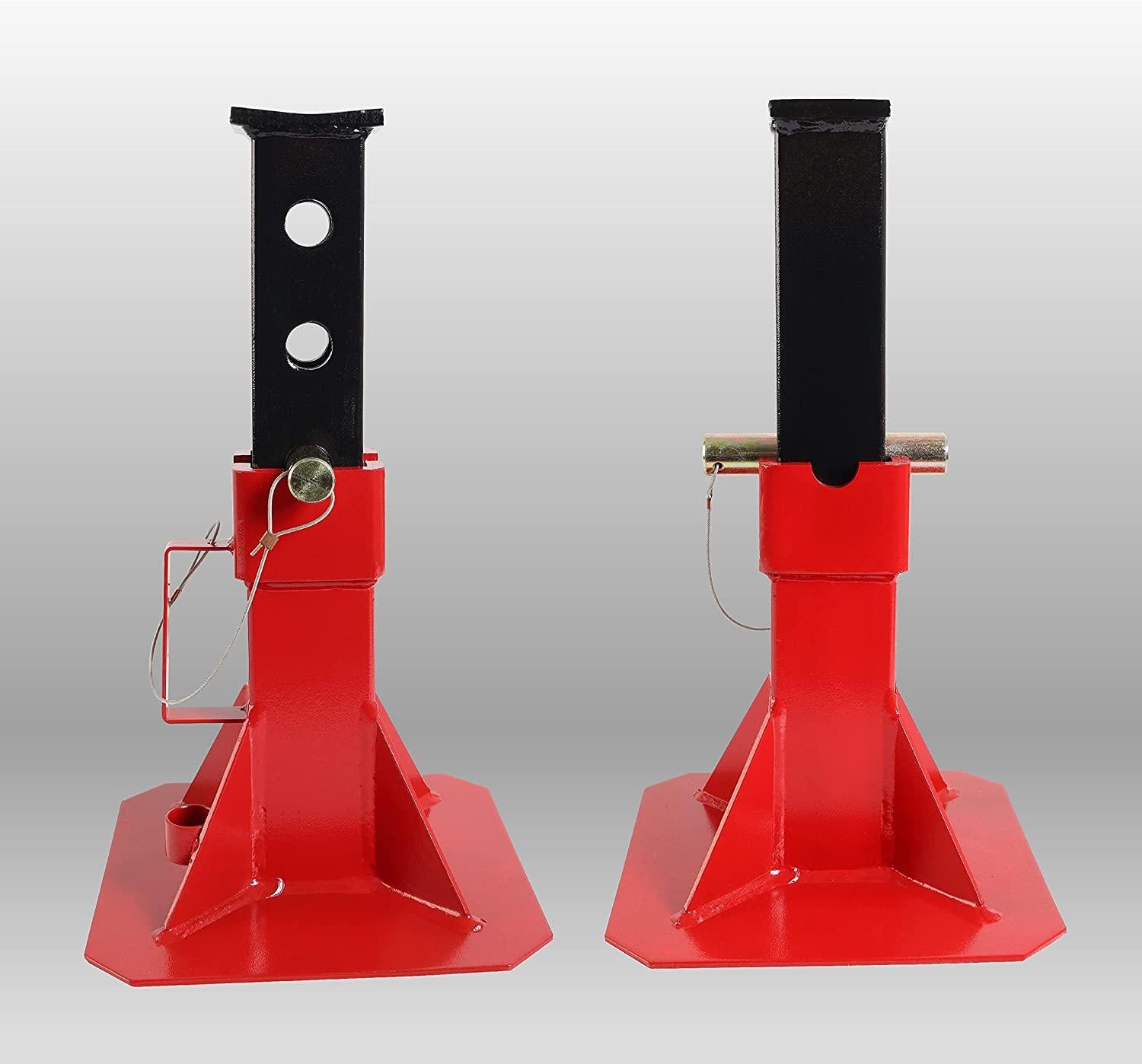 BIG RED ATZ220005R Torin Heavy Duty Pin Type Professional Car Jack Stand with Lock, 22 Ton (44,000 lb) Capacity, Red, 1 Pair