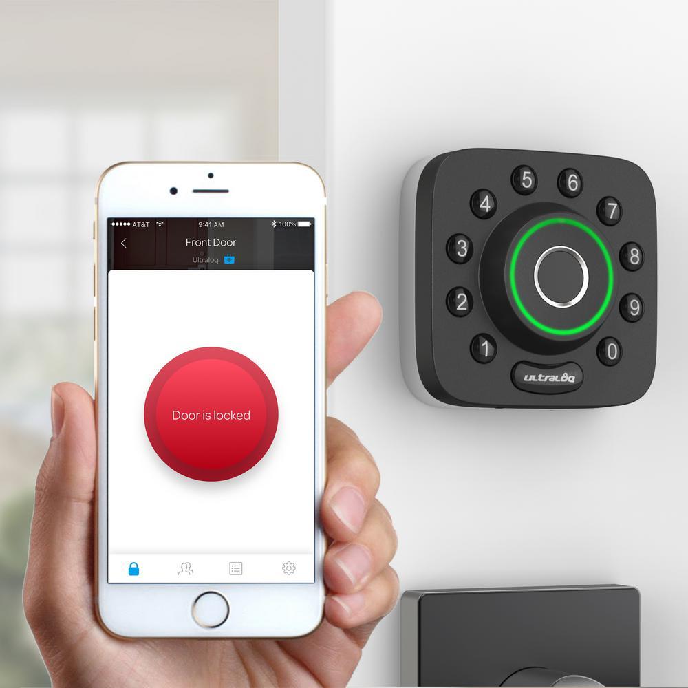 U-Bolt Pro 6-in-1 Bluetooth Enabled Fingerprint and Keypad Smart Lock Deadbolt Plus BridWiFi Adapter