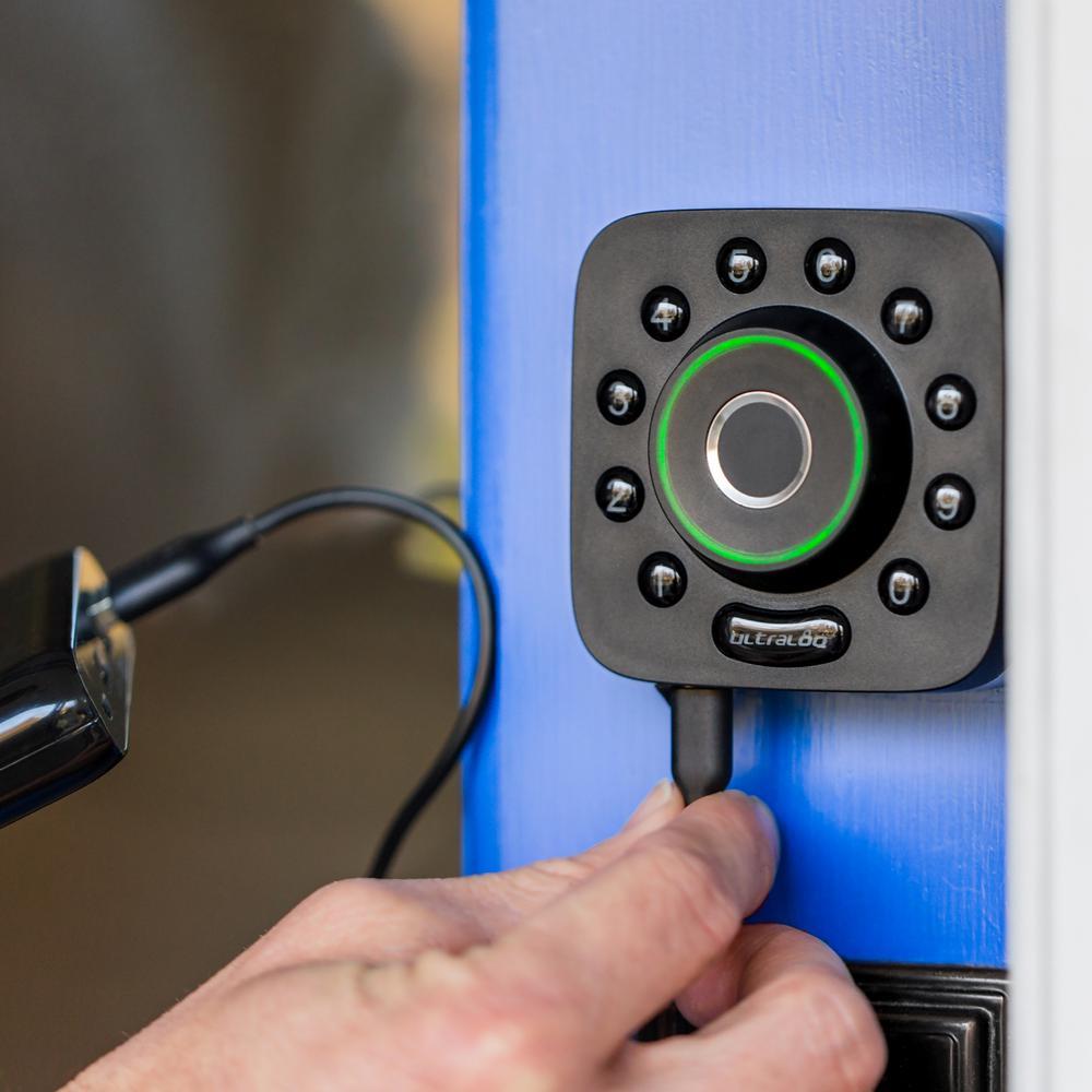 U-Bolt Pro 6-in-1 Bluetooth Enabled Fingerprint and Keypad Smart Lock Deadbolt Plus BridWiFi Adapter
